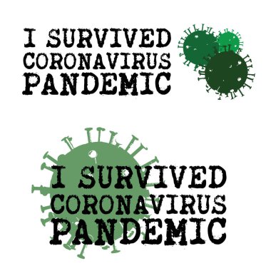 Koronavirüs salgınından kurtulmuş. Tişörtler için tasarım, konsept