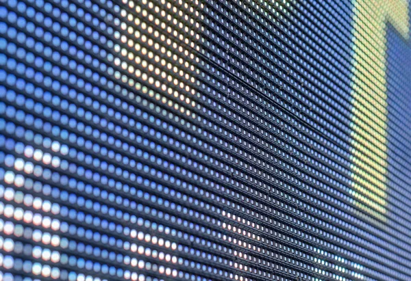 Street LED information screen close-up. LED panel. Lots of leds on black background.