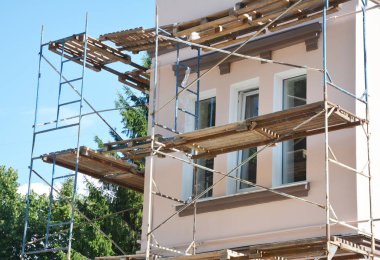 Resim ve dış House iskele cephe duvar sıvama kapat.