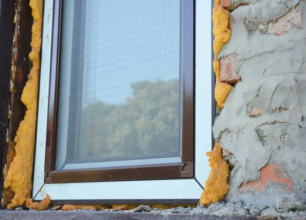 Install Window Insulation Foam You Replace Your Windows You Want — Stock Photo, Image