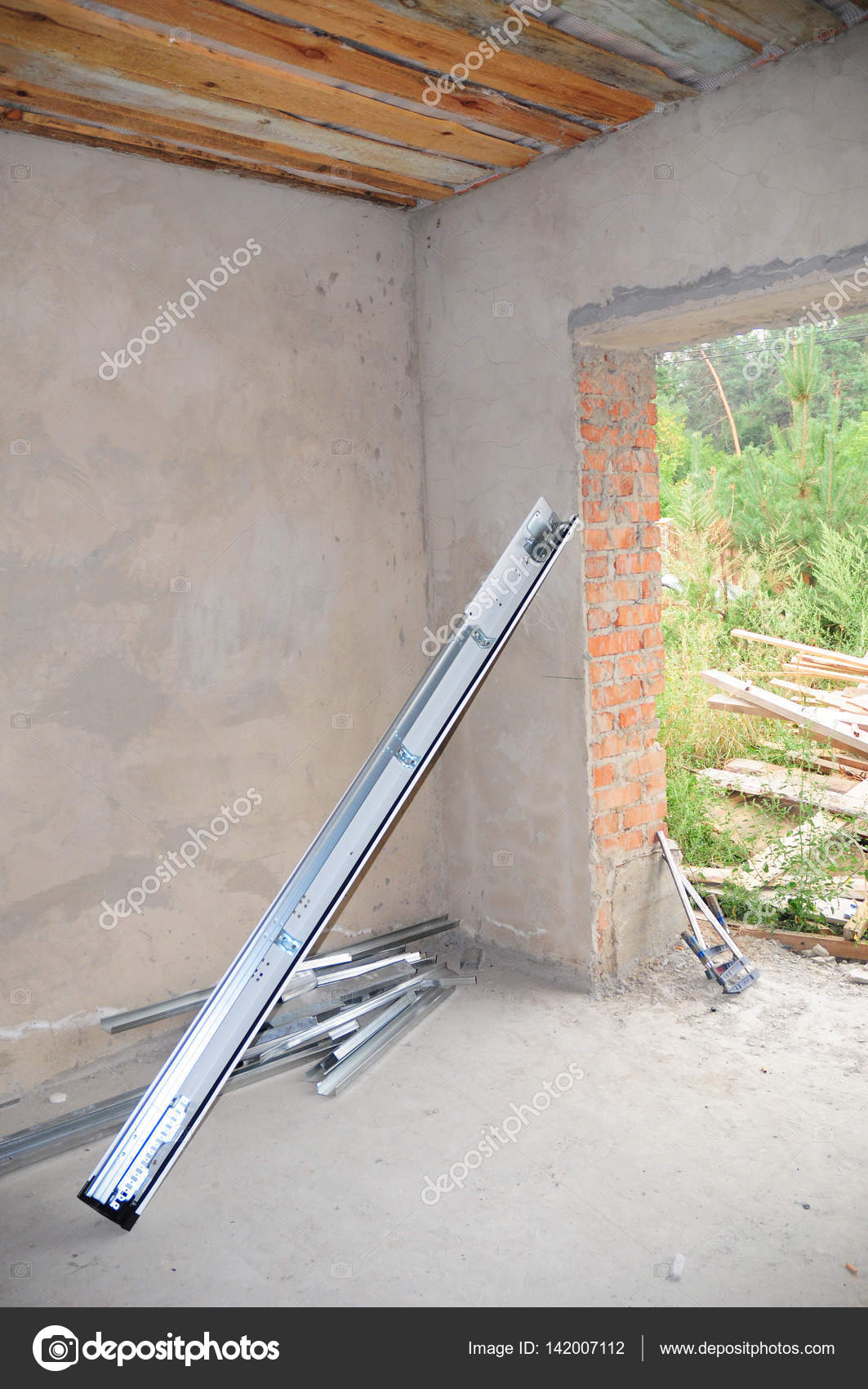 Instalación de puerta de garaje. Garaje puerta Post-Rail y primavera