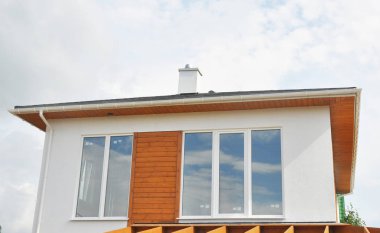 Ev inşaat dış. Modern ev dış açık.