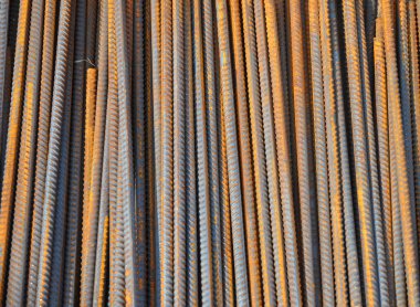 Çelik barlar arka plan. Demir çubukları rustik amaç. Arka plan takviye.