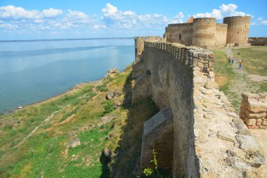 Bilgorod-Dnistrovskyj, Ukrayna-29 Ağustos 2017: Bilhorod-Dnistrovskyi kale veya Akkerman kale mimari anıt XIII-XIV yüzyıl Ukrayna.