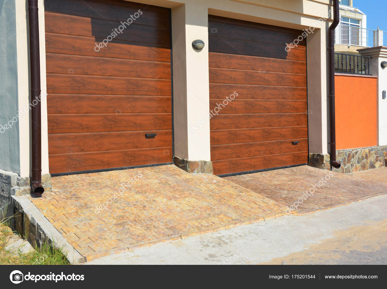 Replacing And Repair Garage Door Panels Stock Photo