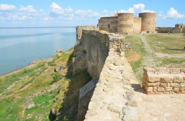 Bilhorod-Dnistrovskyi kale veya Akkerman kale mimari anıt XIII-XIV yüzyıl Ukrayna.