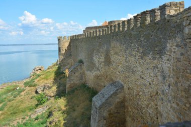 BILGOROD-DNISTROVSKYJ, UKRAINE - Mart 31, 2020: Bilhorod-Dnistrovskyi kalesi veya Akkerman kalesi XIII-XIV yüzyıllarının Ukrayna mimari abidesi.