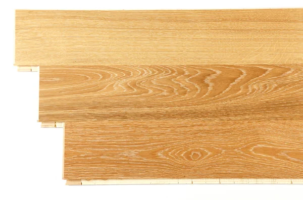 Tablones Parquet Madera Aislados Blanco — Foto de Stock