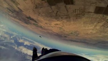 Skydiver paraşüt arizona yukarıda açın. Manzara. Adrenalin. Yaz güneşli gün