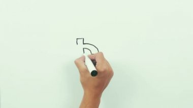 Dolar işareti çizim. Beyaz tahta üzerinde siyah kalemi