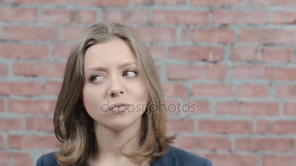 Young Blonde Girl Depict Contempt Neglect Scorn In Camera