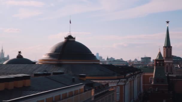 Kremlin edificios cuadrados rojos hermosa vista panorámica de Moscú — Vídeo de stock