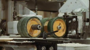 Dönen tekerlekler kereste fabrikası üretimde tahta edger makinenin
