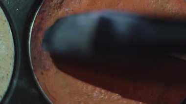 Paintbox kahverengi boya boya fırçası smear