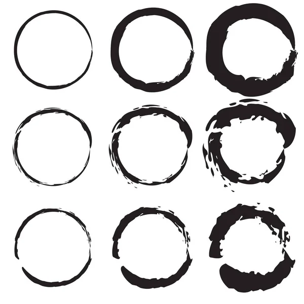 Set aus 9 Kreisen, Vektor-Designelementen. — Stockvektor