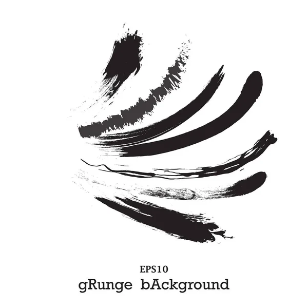 现代质感的 Grunge 画笔描边。黑色的孤立的画笔矢量设计。老和垃圾背景网站模板. — 图库矢量图片#