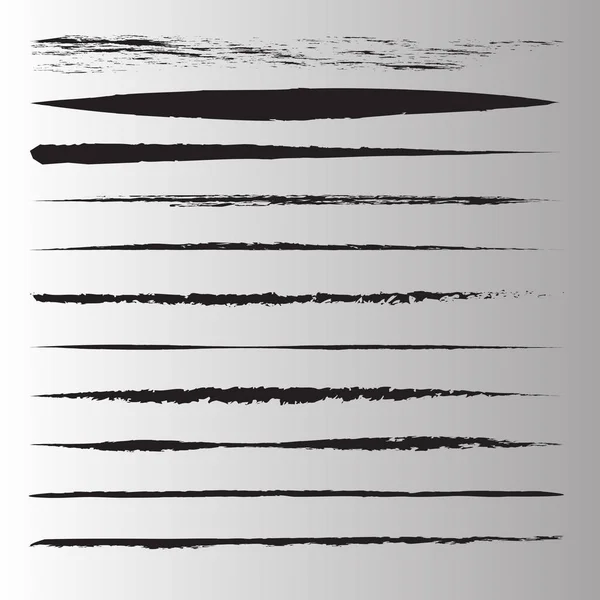 现代的纹理的画笔描边 Grunge 绘画描边 黑色的孤立的画笔矢量设计 — 图库矢量图片#