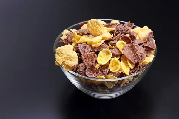 Colored corn flakes in a bowl — Stock Photo, Image