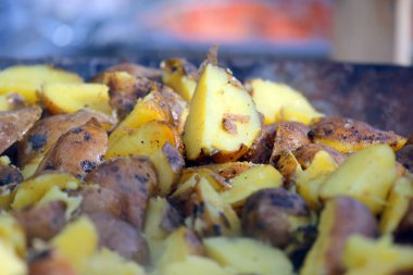 Cilt closeup ile fırında patates