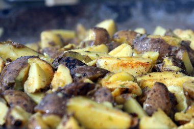 Cilt closeup ile fırında patates