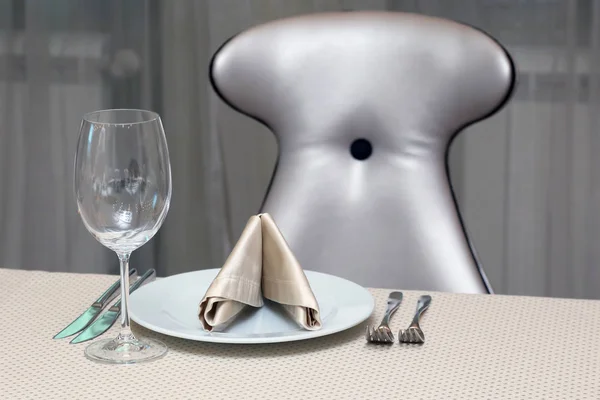A configuração da mesa no restaurante — Fotografia de Stock
