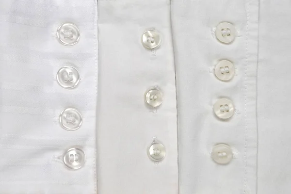 Λευκό μανίκι πουκάμισα για τις γυναίκες κουμπιά — Φωτογραφία Αρχείου