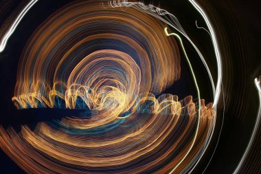 Soyut gece ışık dalga çizgi