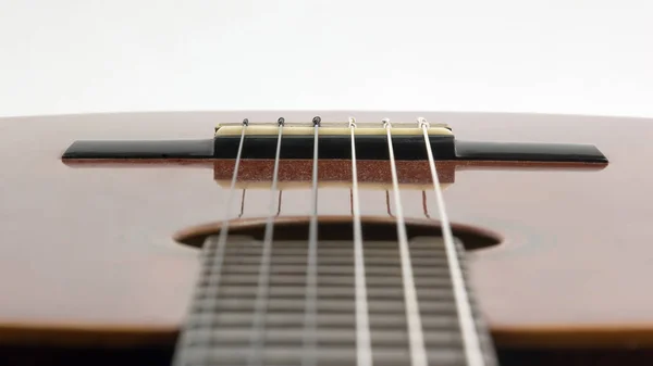 Fragment klassischer Gitarrennahaufnahmen. Musikinstrument — Stockfoto