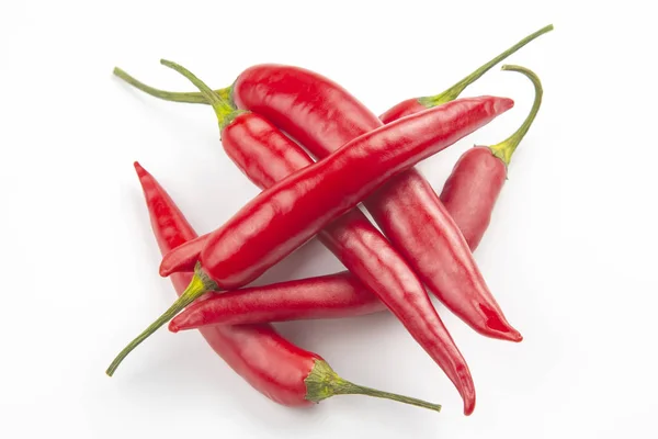 Red hot pepper on white background. Healthy vegetable food and v — Stock Photo, Image