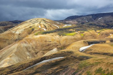 Landmannalaugar, Ic güzel ve renkli dağ manzara