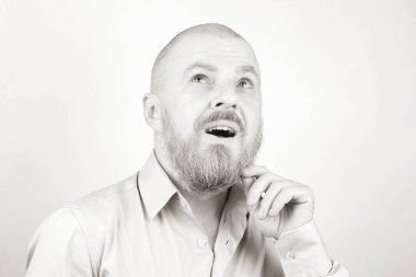 ışık adam şaşırmış sakallı adam baktı