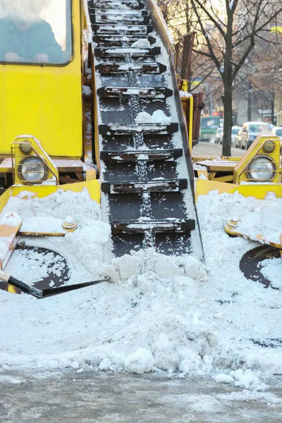 Cleaning of roads from snow special car — Stock Photo, Image