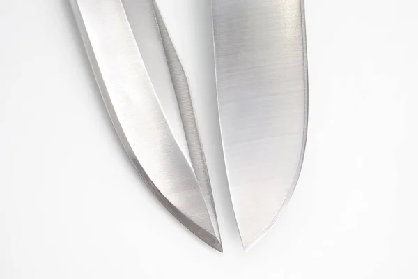 Verschiedene Optionen für die Form von Messerklingen auf weißem Rücken — Stockfoto
