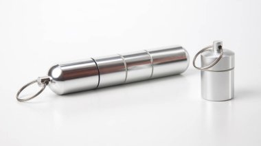 sealed aluminum containers for small items and medical pills on 