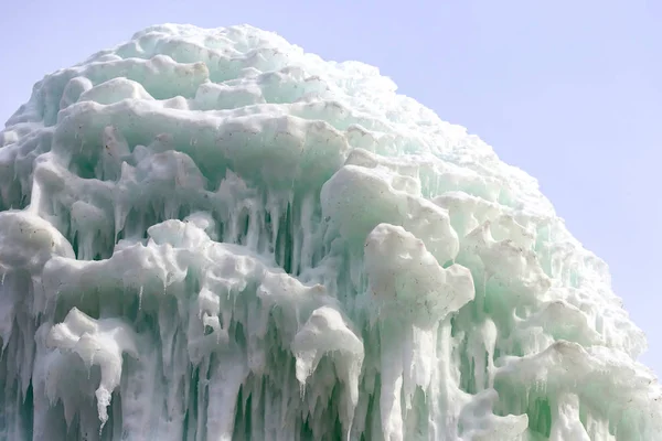 Frozen blocks of ice icicles stalactites — Stock Photo, Image