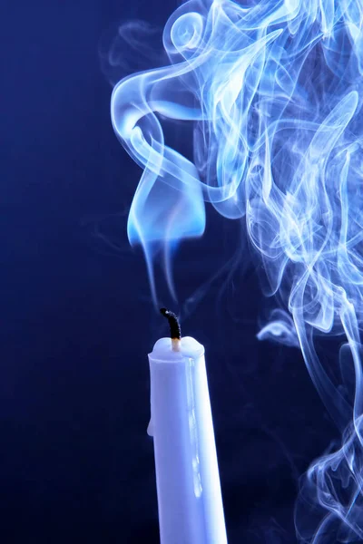 Whimsical Shape Smoke Extinguished Candle — Stock Photo, Image