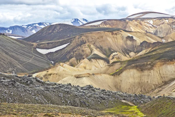Цветные Горы Вулканического Ландшафта Ландманналогара Исландский — стоковое фото