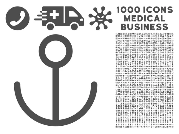 Çapa simgesi 1000 ile tıbbi iş sembollerin — Stok fotoğraf