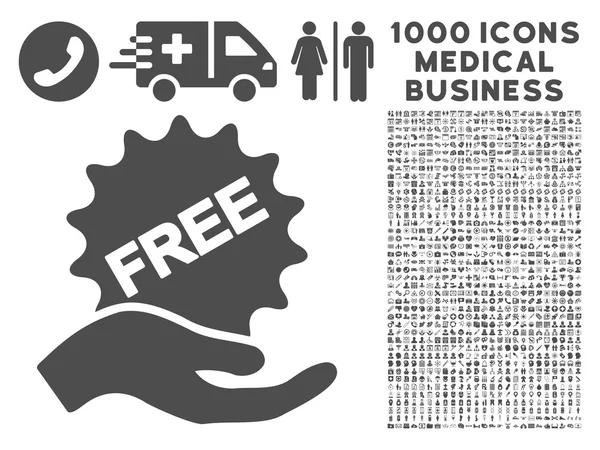 Free Present Icon with 1000 Medical Business Pictograms