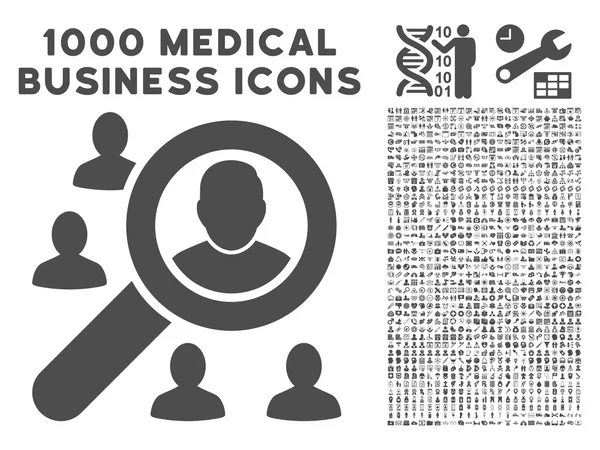 Маркетингова ікона з 1000 медичними піктограмами бізнесу — стокове фото