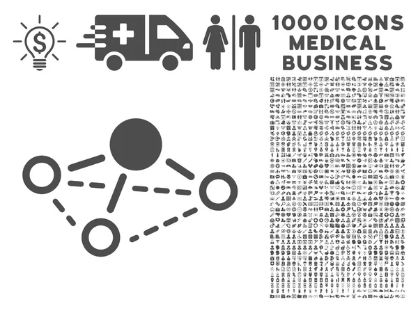 Molekyl ikonen med 1000 medicinsk Business piktogram — Stockfoto