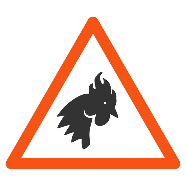 Rooster Warning Flat Glyph Icono — Foto de Stock