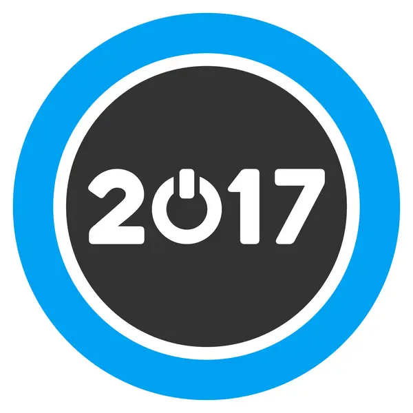 Ikonę glif z płaskim przycisku Start 2017 roku okrągłe — Zdjęcie stockowe