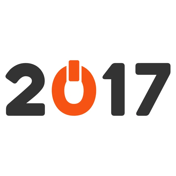 Początku 2017 roku z płaskim glifów ikona — Zdjęcie stockowe