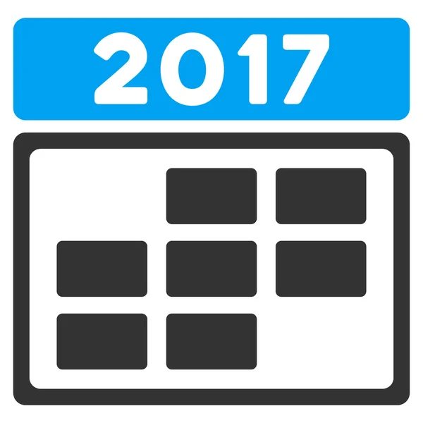2017 カレンダー グリッド平面ベクトル アイコン — ストックベクタ
