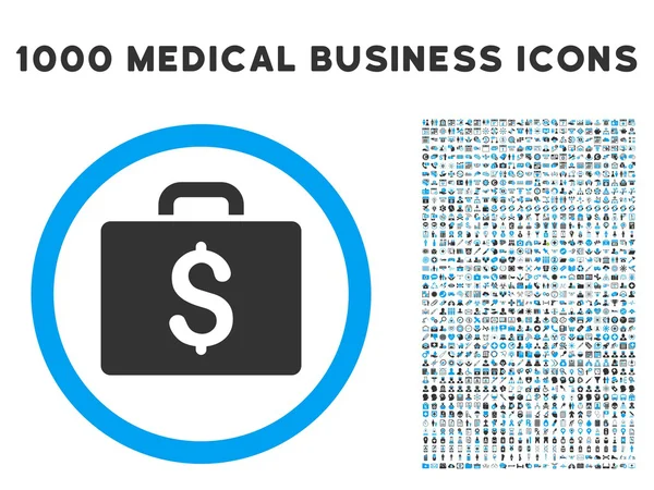 Икона бухгалтерского учета с 1000 символами медицинского бизнеса — стоковый вектор
