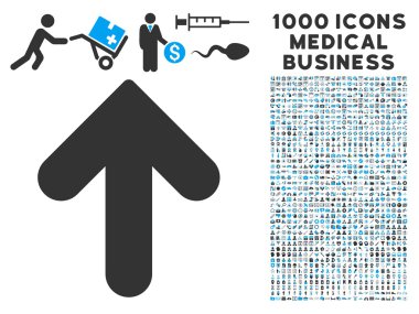 1000 simgesiyle yukarı ok tıbbi iş sembollerin