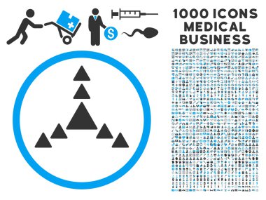 Yön üçgen simgesini 1000 ile tıbbi iş sembollerin