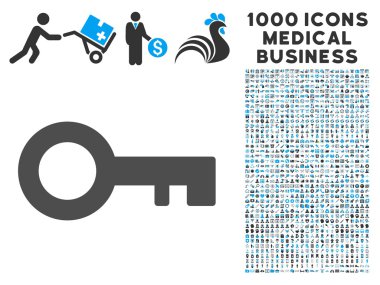 Anahtar simgesi 1000 ile tıbbi iş sembollerin