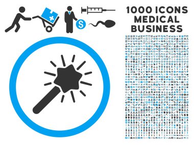 Tıbbi iş 1000 ile sihirli aracı simgesi simgeleri